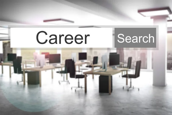 Websearch career grey search button office 3D Illustration — Stock Photo, Image