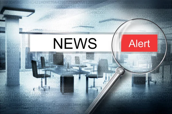 Reading news browser search security alert 3D Illustration — Stock Photo, Image