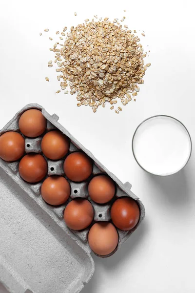 süt yulaf ezmesi ve yumurta