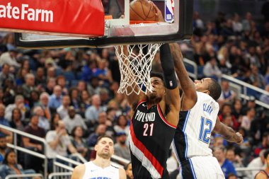 Portland Traillbazers oyuncusu Hassan Whiteside 2 Mart 2020 tarihinde Orlando Florida 'daki Amway Center' da oynanan maçta smaç basıyor. Fotoğraf: Marty Jean-Louis
