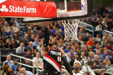 Portland Traillblazers oyuncusu Carmelo Anthony # 00, 2 Mart 2020 tarihinde Orlando Florida 'daki Amway Center' da oynanan maçta şut çekti. Fotoğraf: Marty Jean-Louis