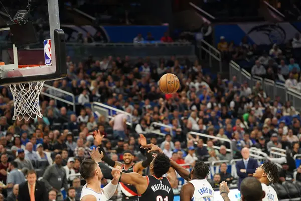 Orlando Magic Φιλοξενεί Portland Trailblazers Στο Amway Center Στο Ορλάντο — Φωτογραφία Αρχείου