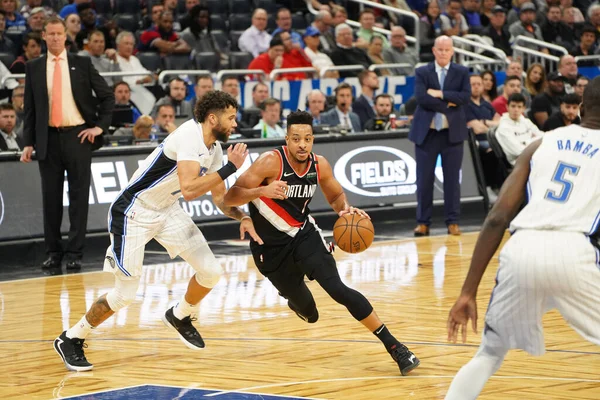 Orlando Magic Gastheer Van Portland Trailblazers Het Amway Center Orlando — Stockfoto