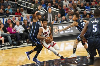 Orlando Magic 1 Şubat 2020 tarihinde Orlando Florida 'daki Amway Center' da Miami Heat 'e ev sahipliği yaptı. Fotoğraf: Marty Jean-Louis