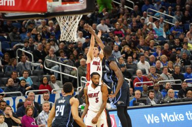 Orlando Magic 1 Şubat 2020 tarihinde Orlando Florida 'daki Amway Center' da Miami Heat 'e ev sahipliği yaptı. Fotoğraf: Marty Jean-Louis