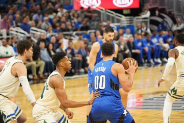 Orlando Magic, 8 Şubat 2020 tarihinde Orlando Florida 'daki Amway' de Milwaukee Bucks 'a ev sahipliği yaptı. Fotoğraf: Marty Jean-Louis