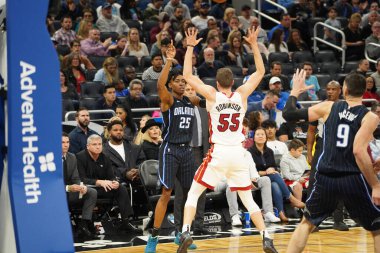 Orlando Magic 1 Şubat 2020 tarihinde Orlando Florida 'daki Amway Center' da Miami Heat 'e ev sahipliği yaptı. Fotoğraf: Marty Jean-Louis