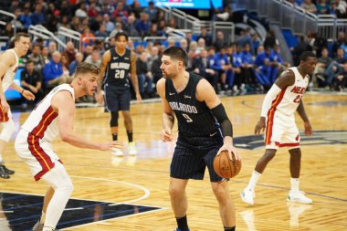 Orlando Magic 1 Şubat 2020 tarihinde Orlando Florida 'daki Amway Center' da Miami Heat 'e ev sahipliği yaptı. Fotoğraf: Marty Jean-Louis
