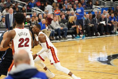 Orlando Magic 1 Şubat 2020 tarihinde Orlando Florida 'daki Amway Center' da Miami Heat 'e ev sahipliği yaptı. Fotoğraf: Marty Jean-Louis