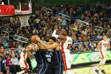 Orlando Magic 1 Şubat 2020 tarihinde Orlando Florida 'daki Amway Center' da Miami Heat 'e ev sahipliği yaptı. Fotoğraf: Marty Jean-Louis