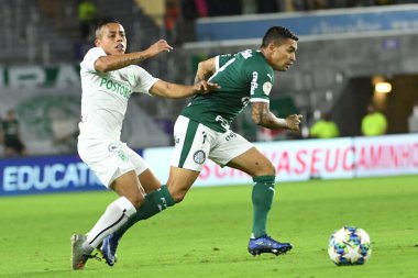 S.E Palmeiras oyuncusu 15 Ocak 2020 'de Orlando Florida' daki Exploria Stadyumu 'nda Atletico Nacional' ın yanından geçiyor. Fotoğraf: Marty Jean-Louis