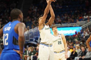 Orlando Magic, 8 Şubat 2020 tarihinde Orlando Florida 'daki Amway' de Milwaukee Bucks 'a ev sahipliği yaptı. Fotoğraf: Marty Jean-Louis