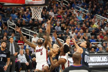 Orlando Magic 1 Şubat 2020 tarihinde Orlando Florida 'daki Amway Center' da Miami Heat 'e ev sahipliği yaptı. Fotoğraf: Marty Jean-Louis
