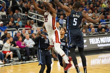 Orlando Magic 1 Şubat 2020 tarihinde Orlando Florida 'daki Amway Center' da Miami Heat 'e ev sahipliği yaptı. Fotoğraf: Marty Jean-Louis