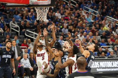 Orlando Magic 1 Şubat 2020 tarihinde Orlando Florida 'daki Amway Center' da Miami Heat 'e ev sahipliği yaptı. Fotoğraf: Marty Jean-Louis