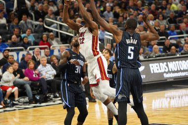 Orlando Magic 1 Şubat 2020 tarihinde Orlando Florida 'daki Amway Center' da Miami Heat 'e ev sahipliği yaptı. Fotoğraf: Marty Jean-Louis