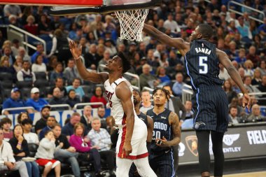 Orlando Magic 1 Şubat 2020 tarihinde Orlando Florida 'daki Amway Center' da Miami Heat 'e ev sahipliği yaptı. Fotoğraf: Marty Jean-Louis