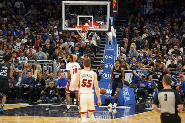 Orlando Magic 1 Şubat 2020 tarihinde Orlando Florida 'daki Amway Center' da Miami Heat 'e ev sahipliği yaptı. Fotoğraf: Marty Jean-Louis