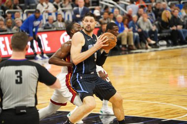 Orlando Magic 1 Şubat 2020 tarihinde Orlando Florida 'daki Amway Center' da Miami Heat 'e ev sahipliği yaptı. Fotoğraf: Marty Jean-Louis