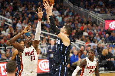 Orlando Magic 1 Şubat 2020 tarihinde Orlando Florida 'daki Amway Center' da Miami Heat 'e ev sahipliği yaptı. Fotoğraf: Marty Jean-Louis