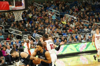 Orlando Magic 1 Şubat 2020 tarihinde Orlando Florida 'daki Amway Center' da Miami Heat 'e ev sahipliği yaptı. Fotoğraf: Marty Jean-Louis