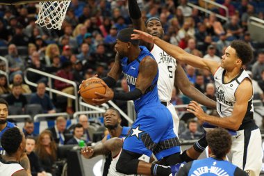 Orlando Magic oyuncusu Terrence Ross # 8, 26 Ocak 2020 'de Orlando Florida' daki Amway Center 'a atlıyor. Fotoğraf: Marty Jean-Louis