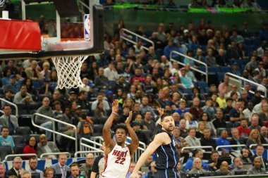 Orlando Magic 1 Şubat 2020 tarihinde Orlando Florida 'daki Amway Center' da Miami Heat 'e ev sahipliği yaptı. Fotoğraf: Marty Jean-Louis