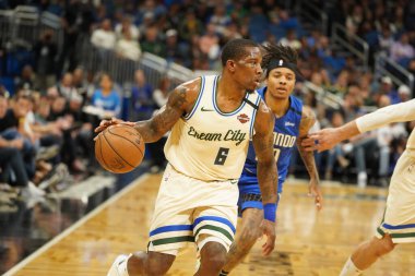 Milwaukee Bucks oyuncusu Eric Bledsoe # 6, Orlando Florida Amway 'de 8 Şubat 2020 tarihinde. Fotoğraf: Marty Jean-Louis