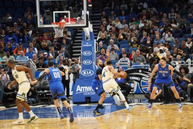 Orlando Magic, 8 Şubat 2020 tarihinde Orlando Florida 'daki Amway' de Milwaukee Bucks 'a ev sahipliği yaptı. Fotoğraf: Marty Jean-Louis