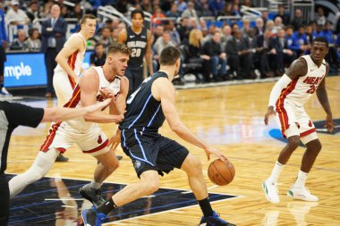 Orlando Magic 1 Şubat 2020 tarihinde Orlando Florida 'daki Amway Center' da Miami Heat 'e ev sahipliği yaptı. Fotoğraf: Marty Jean-Louis