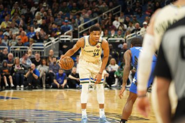 Orlando Magic, 8 Şubat 2020 tarihinde Orlando Florida 'daki Amway' de Milwaukee Bucks 'a ev sahipliği yaptı. Fotoğraf: Marty Jean-Louis