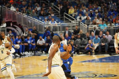 Orlando Magic, 8 Şubat 2020 tarihinde Orlando Florida 'daki Amway' de Milwaukee Bucks 'a ev sahipliği yaptı. Fotoğraf: Marty Jean-Louis