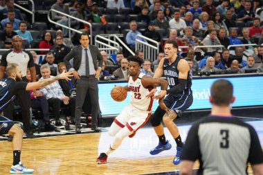 Orlando Magic 1 Şubat 2020 tarihinde Orlando Florida 'daki Amway Center' da Miami Heat 'e ev sahipliği yaptı. Fotoğraf: Marty Jean-Louis