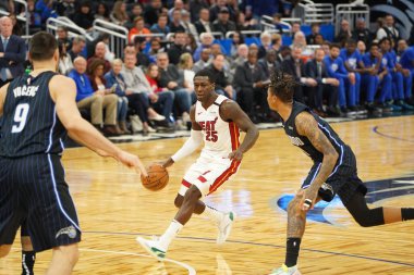 Orlando Magic 1 Şubat 2020 tarihinde Orlando Florida 'daki Amway Center' da Miami Heat 'e ev sahipliği yaptı. Fotoğraf: Marty Jean-Louis