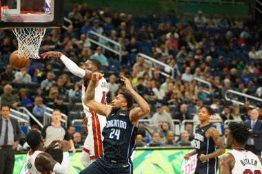 Orlando Magic 1 Şubat 2020 tarihinde Orlando Florida 'daki Amway Center' da Miami Heat 'e ev sahipliği yaptı. Fotoğraf: Marty Jean-Louis