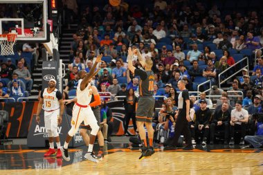 Orlando Magic, 8 Şubat 2020 tarihinde Orlando Florida 'daki Amway Center' da Atlanta Hawks 'a ev sahipliği yaptı. Fotoğraf: Marty Jean-Louis