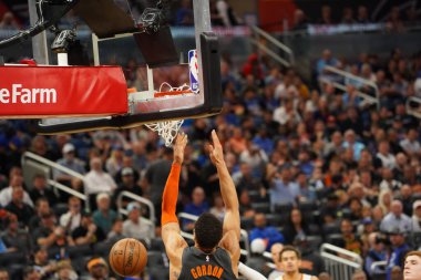 Orlando Magic 10 Şubat 2020 tarihinde Orlando Florida 'daki Amway Center' da Atlanta Hawks 'a ev sahipliği yaptı. Fotoğraf: Marty Jean-Louis