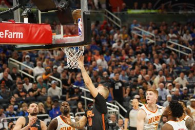 Orlando Magic 10 Şubat 2020 tarihinde Orlando Florida 'daki Amway Center' da Atlanta Hawks 'a ev sahipliği yaptı. Fotoğraf: Marty Jean-Louis
