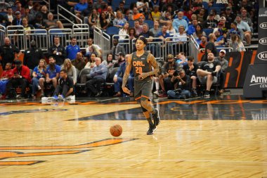 Orlando Magic 10 Şubat 2020 tarihinde Orlando Florida 'daki Amway Center' da Atlanta Hawks 'a ev sahipliği yaptı. Fotoğraf: Marty Jean-Louis