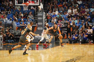 Orlando Magic, 8 Şubat 2020 tarihinde Orlando Florida 'daki Amway Center' da Atlanta Hawks 'a ev sahipliği yaptı. Fotoğraf: Marty Jean-Louis