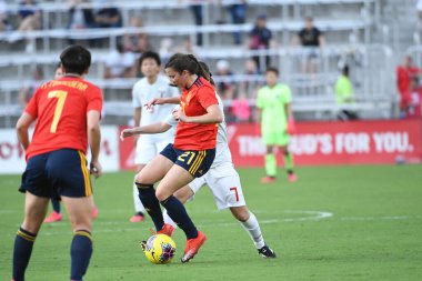 İspanya - Japonya maçı, 5 Mart 2020 tarihinde Orlando Florida 'daki Exploria Stadyumu' nda düzenlenen 2020 SheBelieves Kupası 'nda yapıldı. Fotoğraf: Marty Jean-Louis