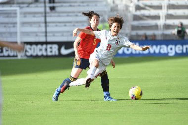 İspanya - Japonya maçı, 5 Mart 2020 tarihinde Orlando Florida 'daki Exploria Stadyumu' nda düzenlenen 2020 SheBelieves Kupası 'nda yapıldı. Fotoğraf: Marty Jean-Louis