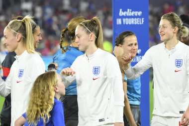 5 Mart 2020 'de Orlando Florida' daki Exploria Stadyumu 'nda düzenlenen 2020 SheBelieves Kupası' nda ABD ile İngiltere maçı. Fotoğraf: Marty Jean-Louis