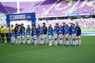 İspanya - Japonya maçı, 5 Mart 2020 tarihinde Orlando Florida 'daki Exploria Stadyumu' nda düzenlenen 2020 SheBelieves Kupası 'nda yapıldı. Fotoğraf: Marty Jean-Louis