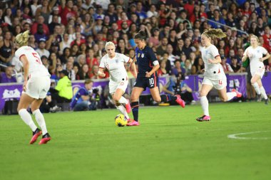 5 Mart 2020 'de Orlando Florida' daki Exploria Stadyumu 'nda düzenlenen 2020 SheBelieves Kupası' nda ABD ile İngiltere maçı. Fotoğraf: Marty Jean-Louis