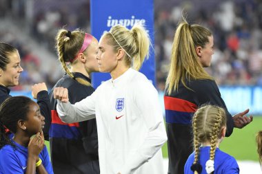 5 Mart 2020 'de Orlando Florida' daki Exploria Stadyumu 'nda düzenlenen 2020 SheBelieves Kupası' nda ABD ile İngiltere maçı. Fotoğraf: Marty Jean-Louis