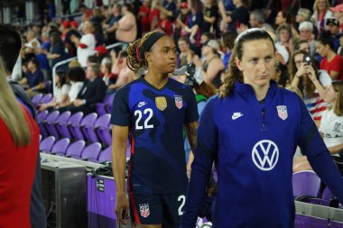 5 Mart 2020 'de Orlando Florida' daki Exploria Stadyumu 'nda düzenlenen 2020 SheBelieves Kupası' nda ABD ile İngiltere maçı. Fotoğraf: Marty Jean-Louis