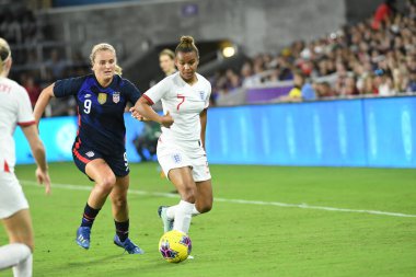 5 Mart 2020 'de Orlando Florida' daki Exploria Stadyumu 'nda düzenlenen 2020 SheBelieves Kupası' nda ABD ile İngiltere maçı. Fotoğraf: Marty Jean-Louis