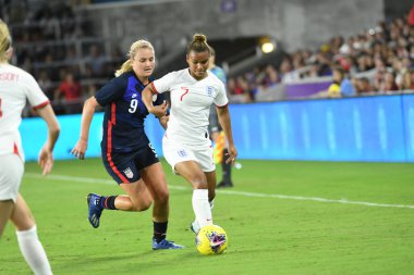 5 Mart 2020 'de Orlando Florida' daki Exploria Stadyumu 'nda düzenlenen 2020 SheBelieves Kupası' nda ABD ile İngiltere maçı. Fotoğraf: Marty Jean-Louis