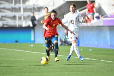 İspanya - Japonya maçı, 5 Mart 2020 tarihinde Orlando Florida 'daki Exploria Stadyumu' nda düzenlenen 2020 SheBelieves Kupası 'nda yapıldı. Fotoğraf: Marty Jean-Louis